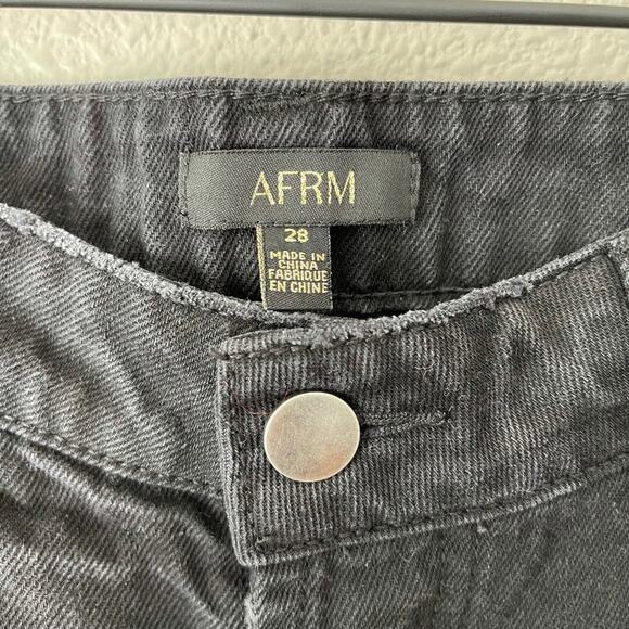 AFRM Washed Black Cyrus High Waist Ankle Ripped Destroyed Button Fly Jeans 28 - Picture 4 of 8